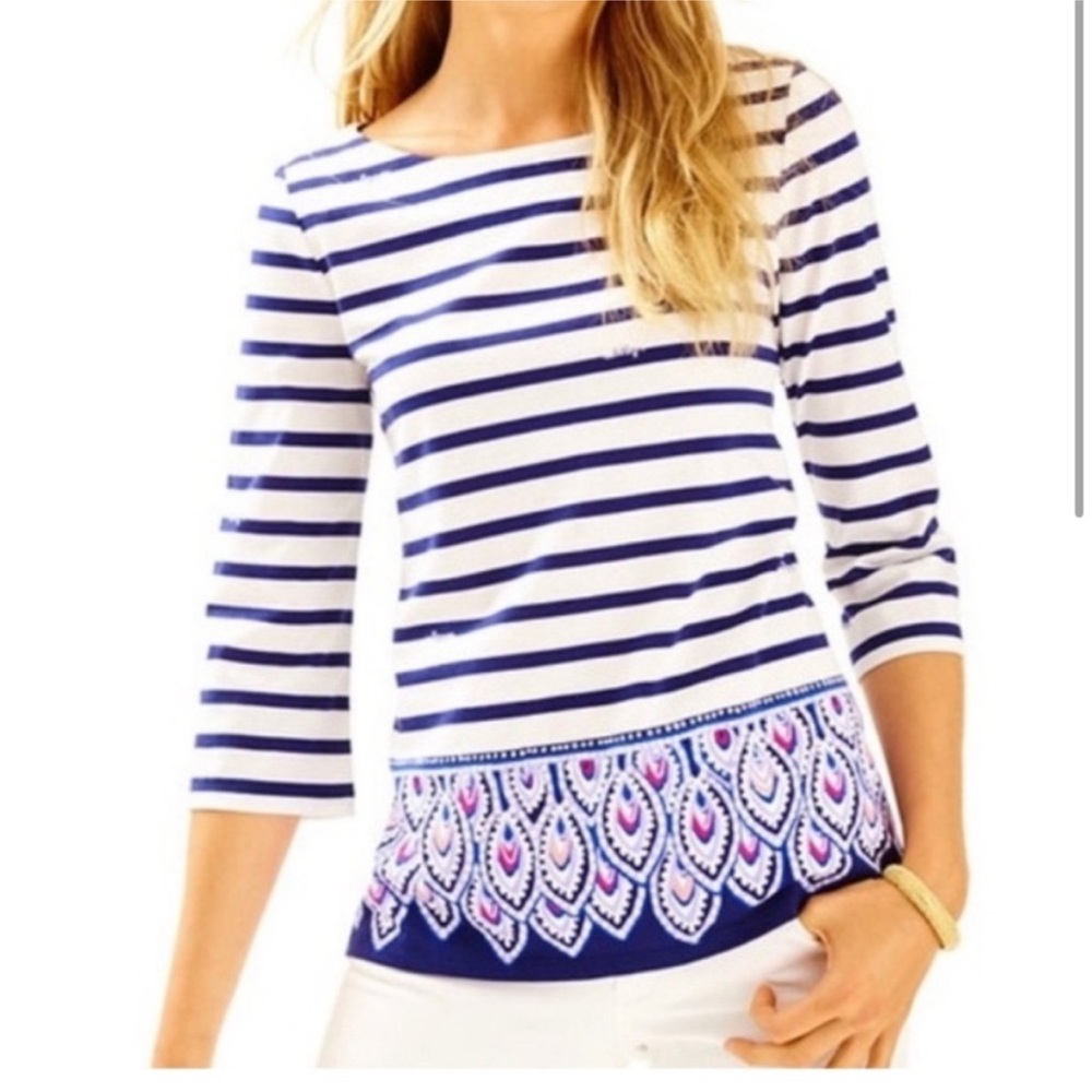 Lilly Pulitzer Waverly Top Stripe Engineered